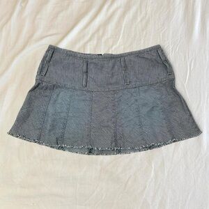 Striped Flared Mini Skirt - Black & White